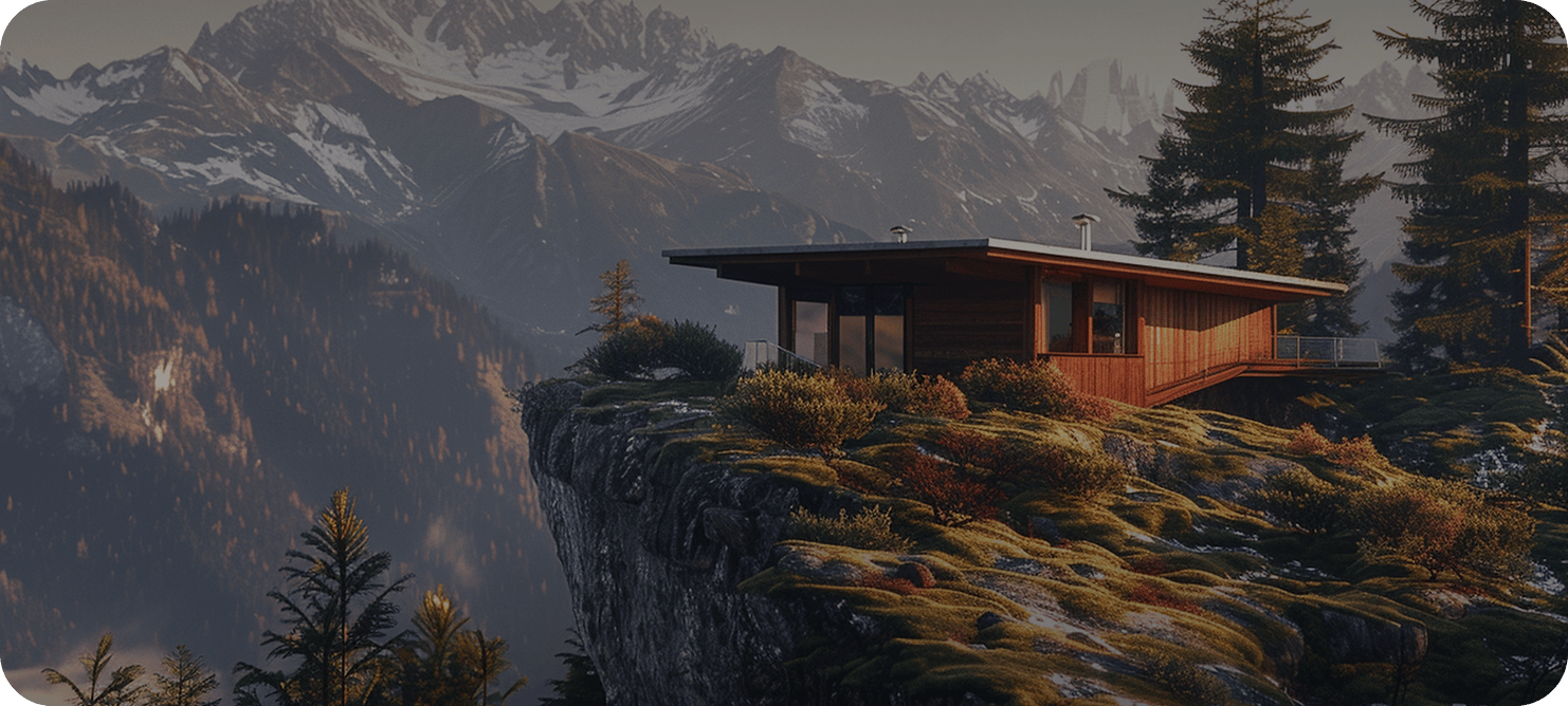 Modern house on cliffside