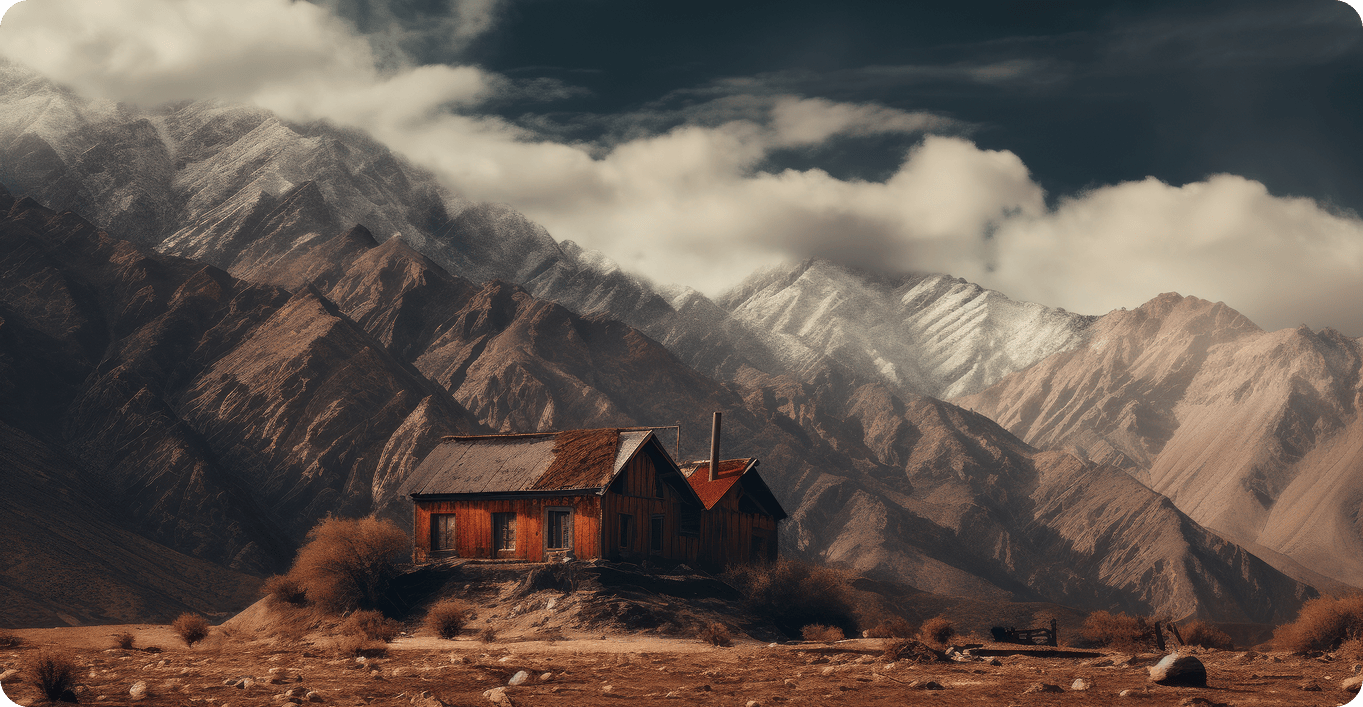 Rustic house in mountains